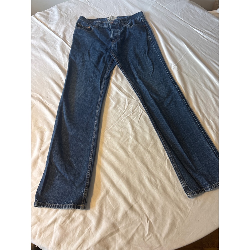 Aeropostale Essex Straight Leg Jeans Mens 32x34 Blue  Button Fly Denim